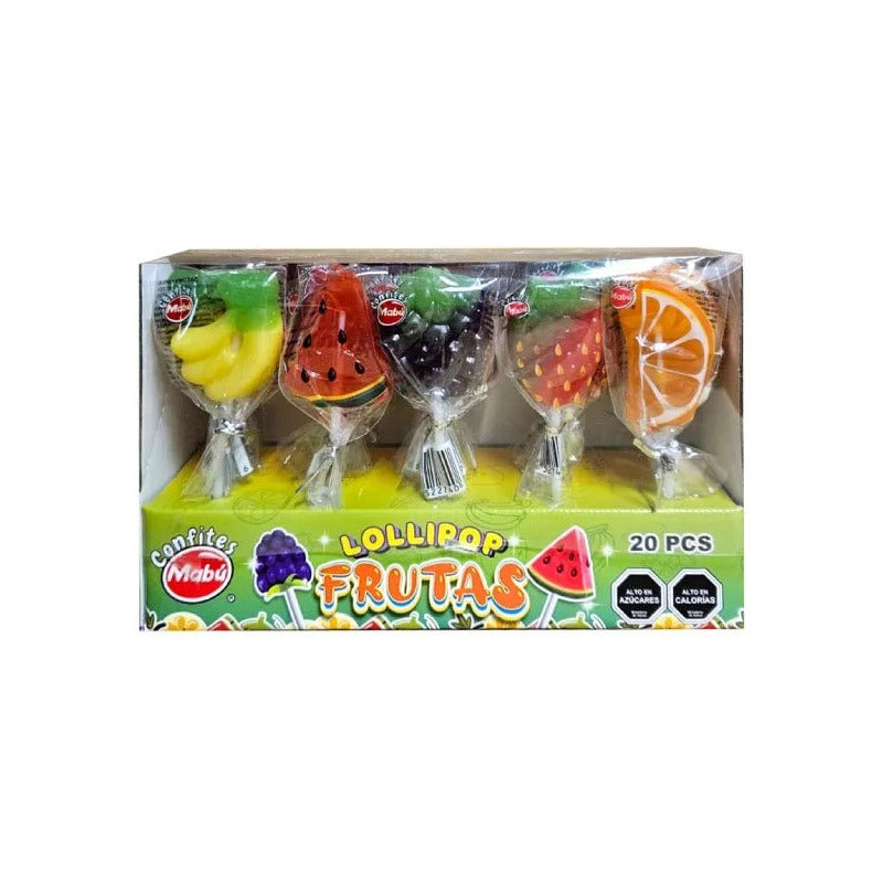 Caramelos Lollipop Frutas Mabu ( 20 Unidades )