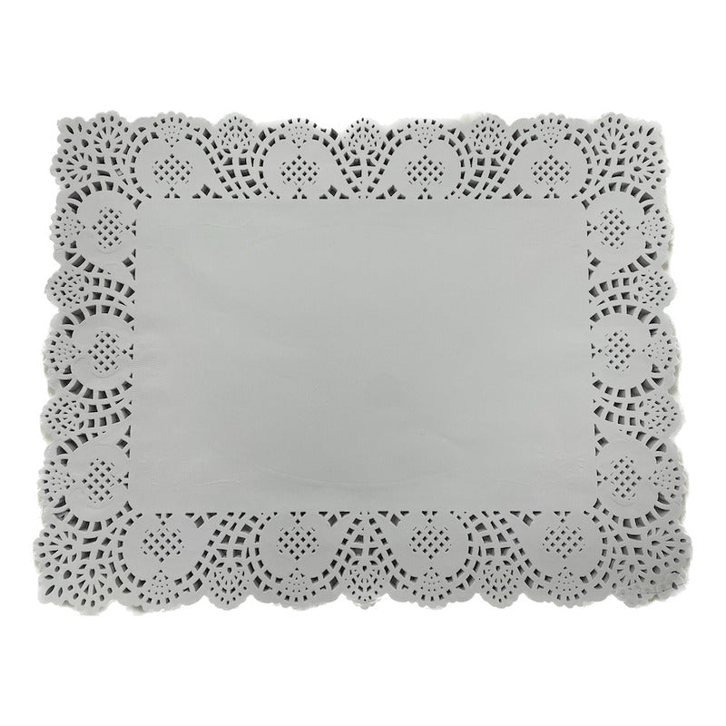 Pack 10 Blondas Rectangular Para Bandejas 30x40 Cm Blanco