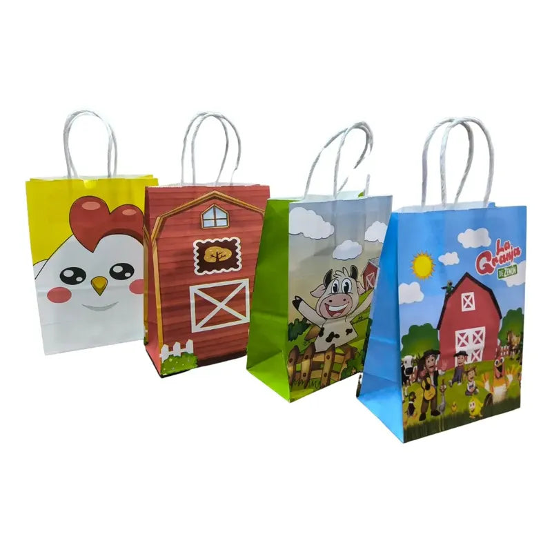 Pack 12 Bolsas Cumpleaños Granja De Zenón 16x21 Cm Granja De Zenon