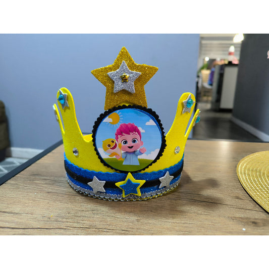 Corona Cumpleaños Festejado Bebefin Cotillón Amarillo