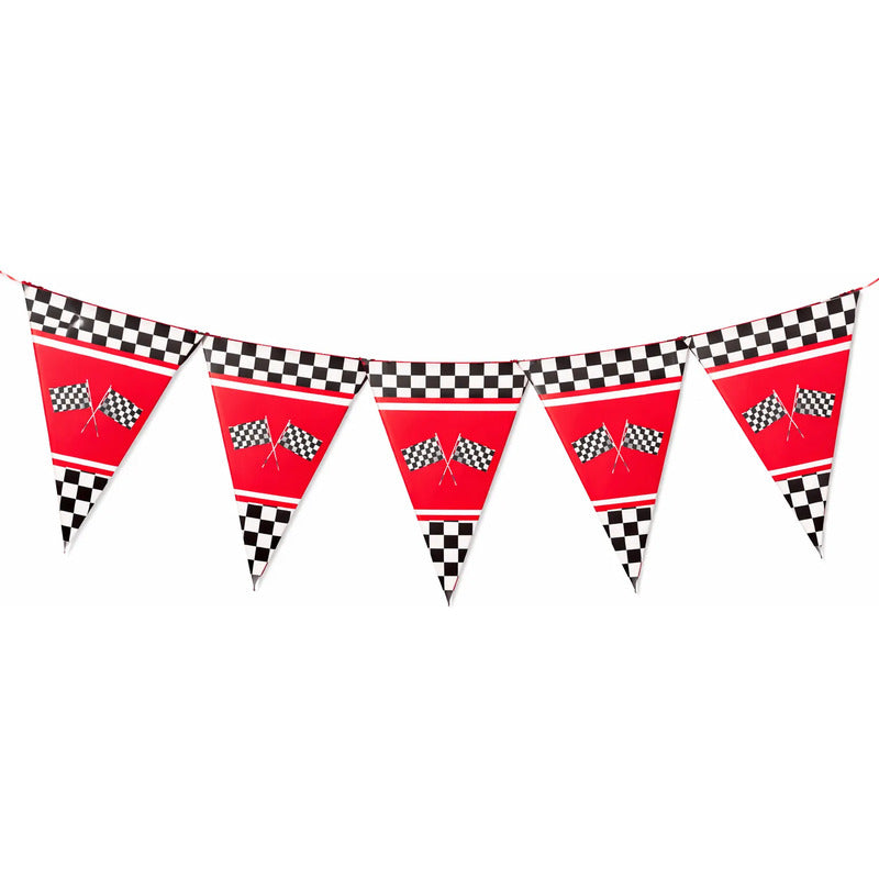 Banderín Decoración Carrera Auto Cars -hot Wheels Cumpleaños Rojo