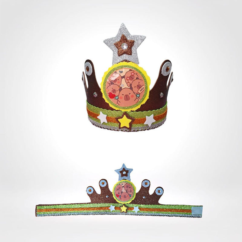 Corona Cumpleaños Festejado Capibara Capybara Marrón Claro