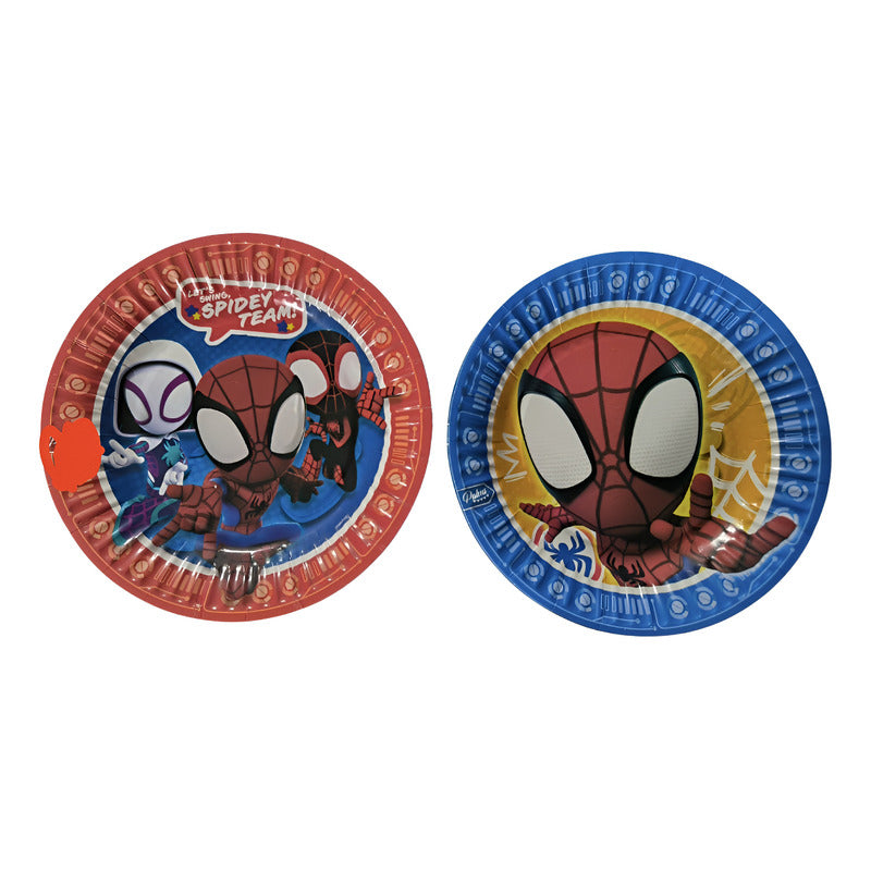 Pack 6 Platos Cumpleaños Spidey Y Sus Amigos Amarillo