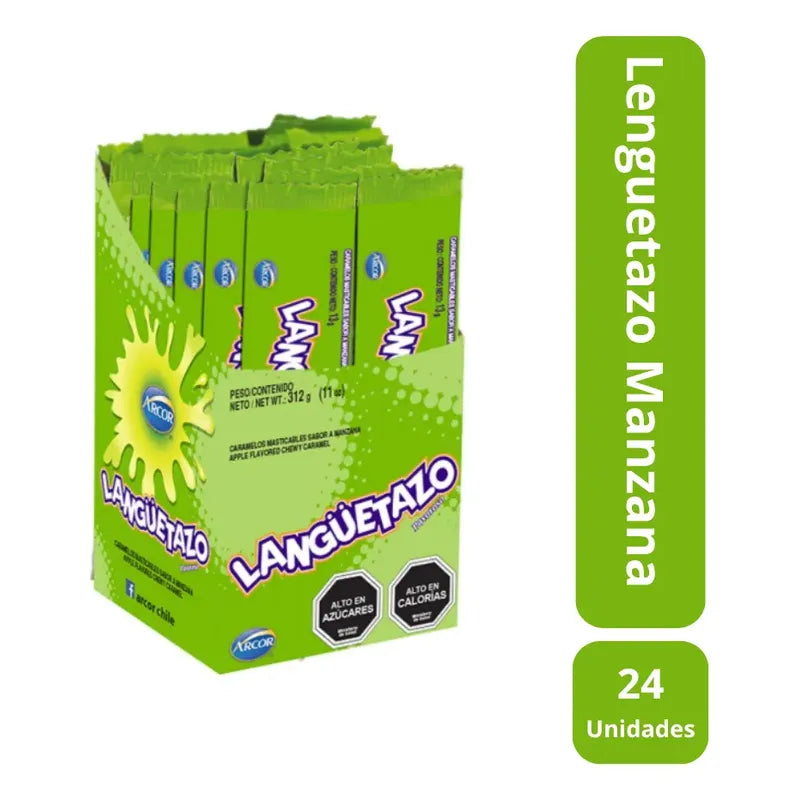 Langüetazo Manzana - Caramelos Masticables (caja Con 24 Un)