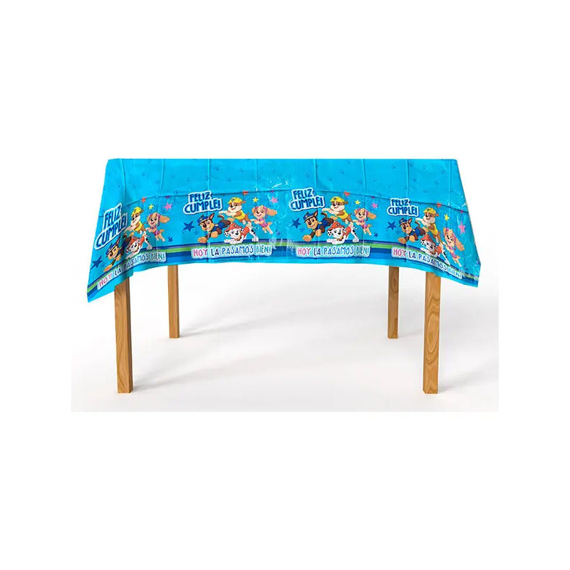 Mantel De Cumpleaños Paw Patrol Azul Lisa