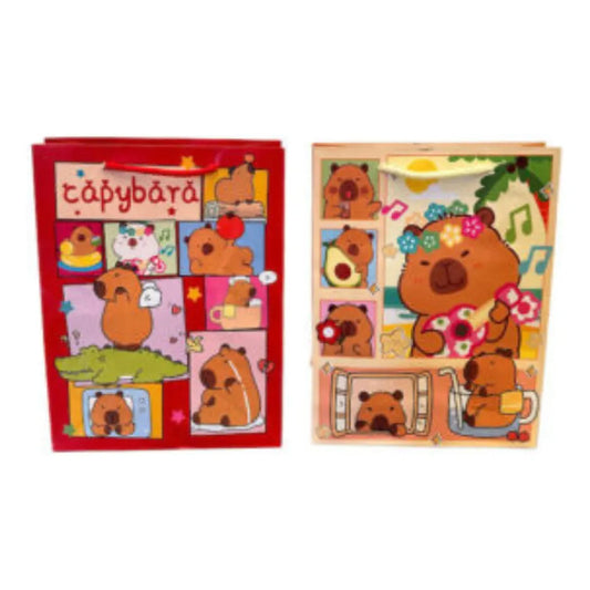 Pack 12 Bolsas De Cumpleaños Capibara Capybara 16x21 Cm Surtido