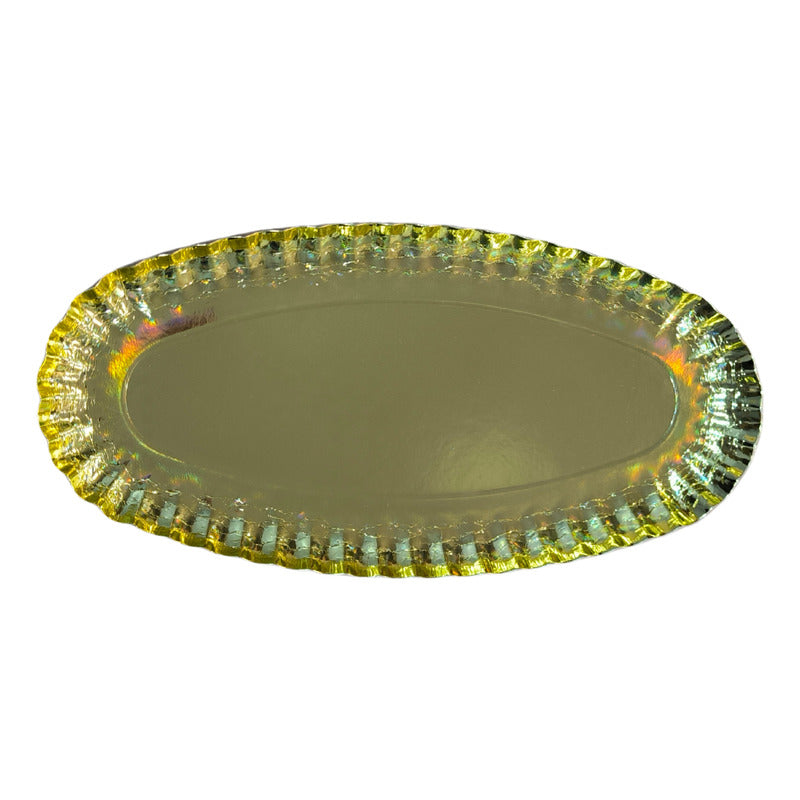 Pack 3 Bandejas Cartón Cóctel 39x19.5 Cm Doradas Dorado