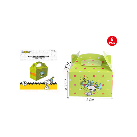 Cajitas Sorpresas De Cumpleaños Snoopy Cotillón (6 Unidades)