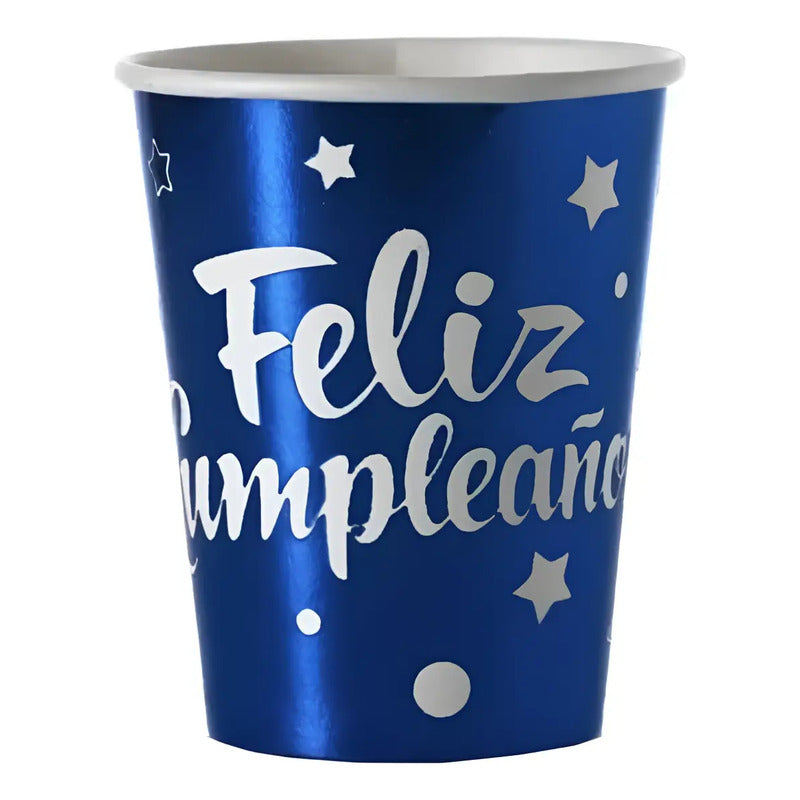 Vasos De Cartón Feliz Cumpleaños 10 Unidades
