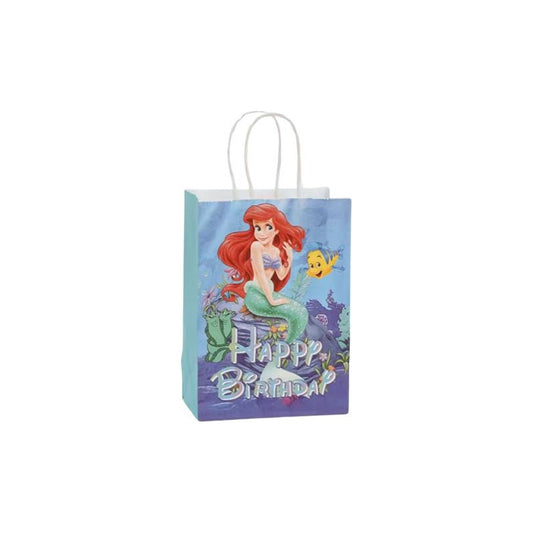 Pack 12 Bolsas De Papel Sirenita Ariel 16x21 Cm