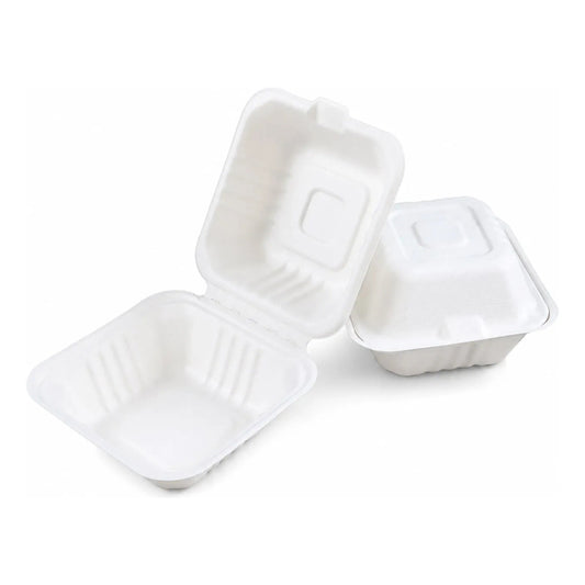 Pack 50 Porta Torta Biodegradable Para Cumpleaños Blanco