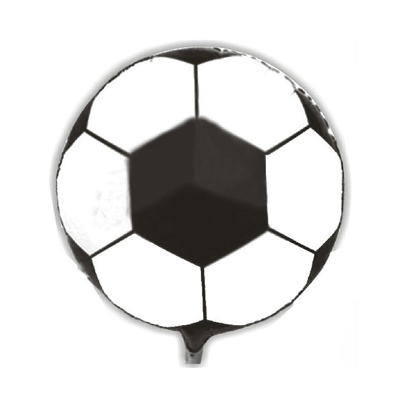 Pack 6 Globo Metalizado Futbol 45 Cm Decoración Cumpleaños Blanco Lunares