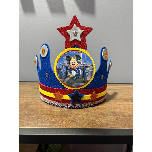 Corona Cumpleaños Festejado Mickey Mouse Azul