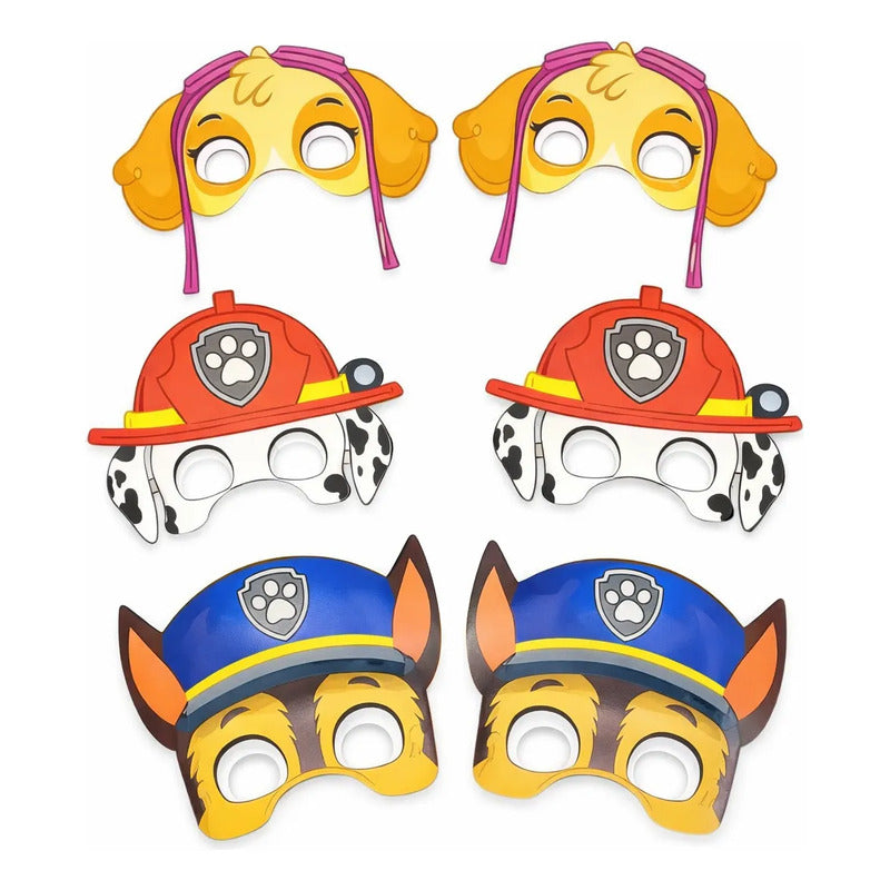 Máscaras Paw Patrol Fiesta Infantil Pack 6 Unidades Surtido