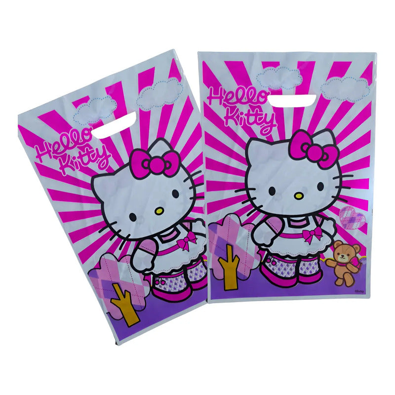 Pack 10 Bolsas Dulceras Cumpleaños Hello Kitty 20x30 Cm