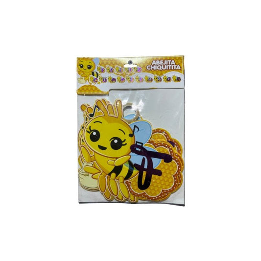 Cotillón Cumpleaños Guirnalda Feliz Abejita Plim Plim 3d