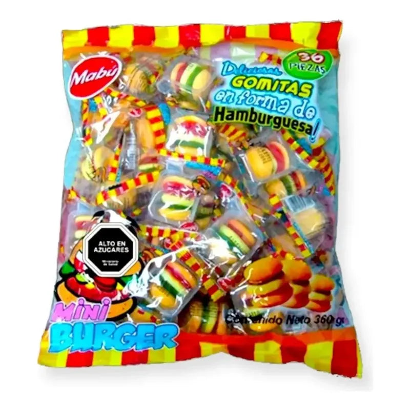 Bolsa De Gomitas Mabú Mini Burger (bolsa Con 36 Unidades)
