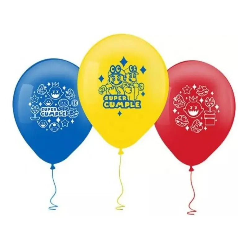 Set Globos Súper Mario Bross (12 Unidades ) Surtido