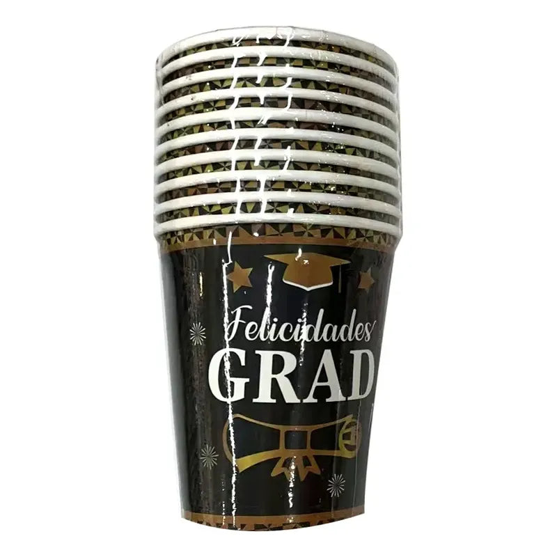 Pack 10 Vasos Cotillón Graduación