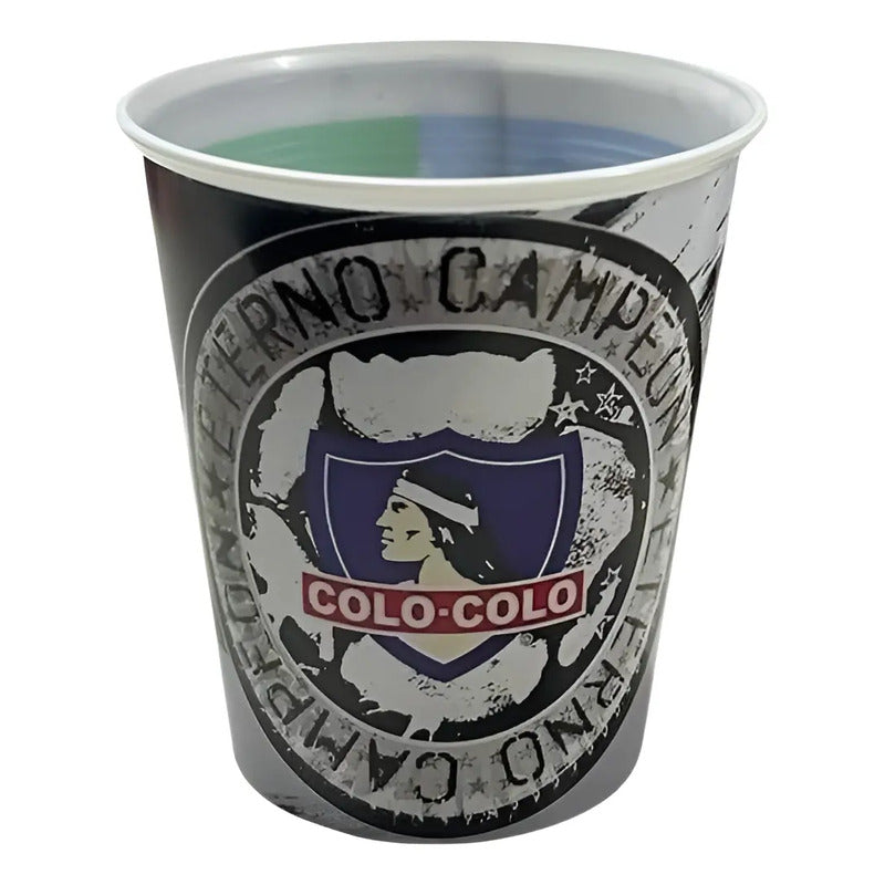 Pack 6 Vasos Cumpleaños Colo Colo Cotillón Negro