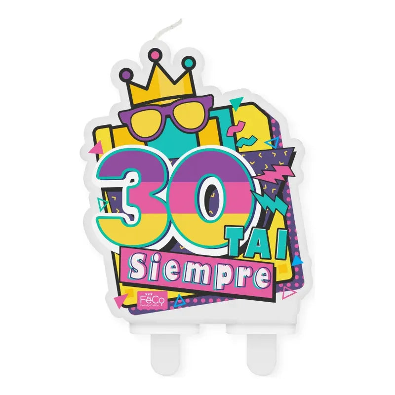 Vela Cumpleaños 30 Y Siempre Decorativa