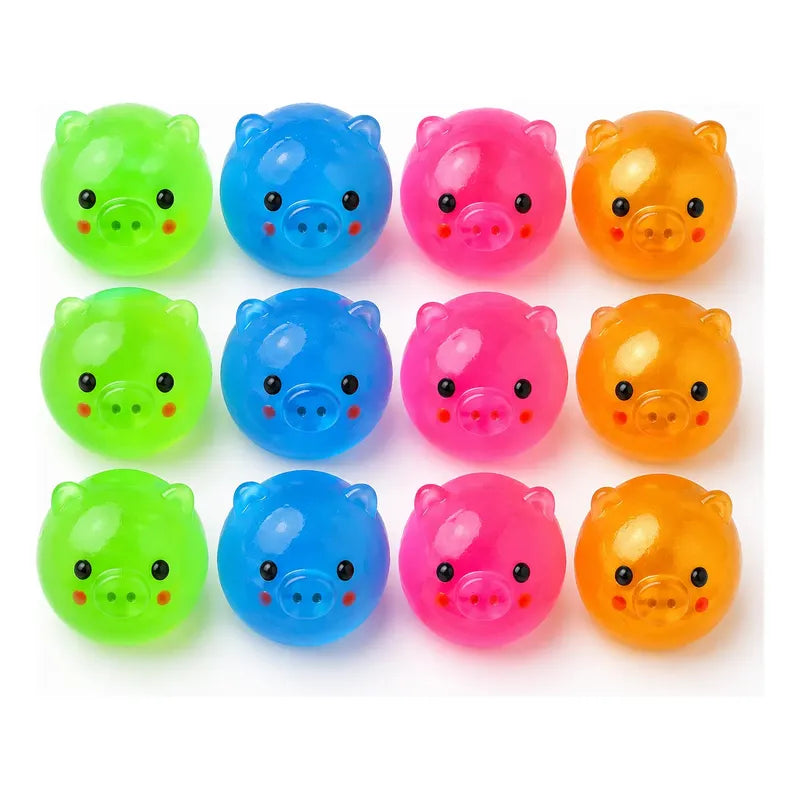 12 Juguete Squishy Chanchito Antiestrés Apretable Mochi Surtido