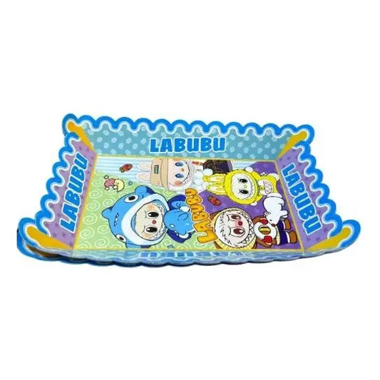 Pack 6 Bandejas Decorativas Cumpleaños Labubu Celeste