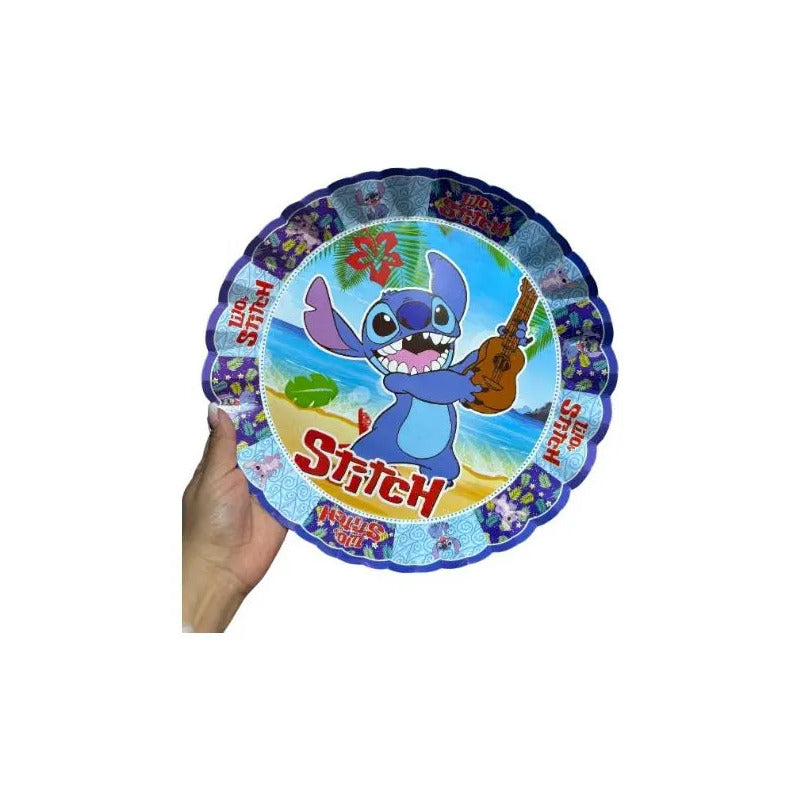 Pack 4 Bandejas Cumpleaños Lilo Y Stitch ( Cartón 32 Cm )