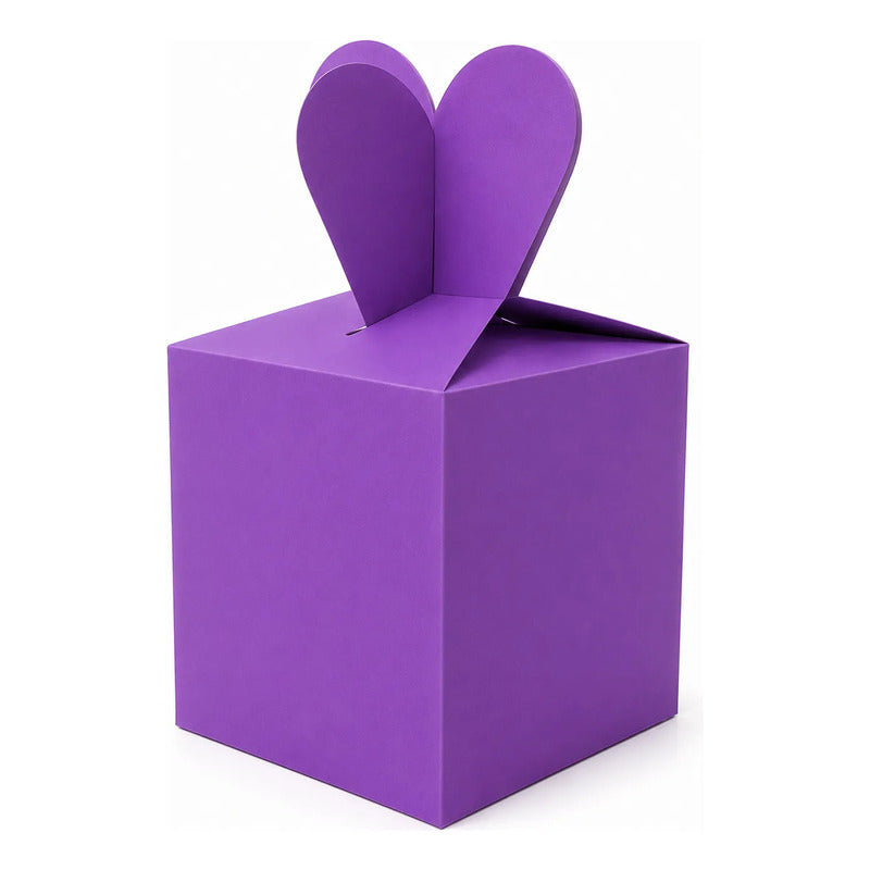 Pack 6 Cajitas De Regalo Para Fiestas Souvenir Cotillón Morado