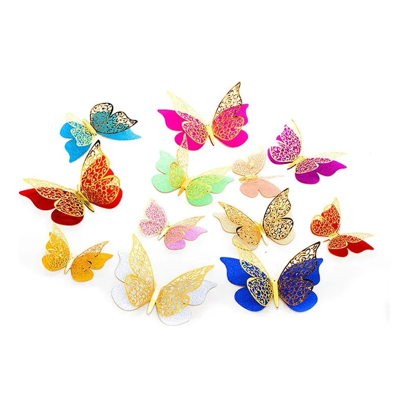 Set 12 Deco Mariposas Decorativas 3d Adhesivas Surtido 1