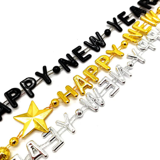 Pack 3 Collares Happy New Year Año Nuevo Cotillon Variado