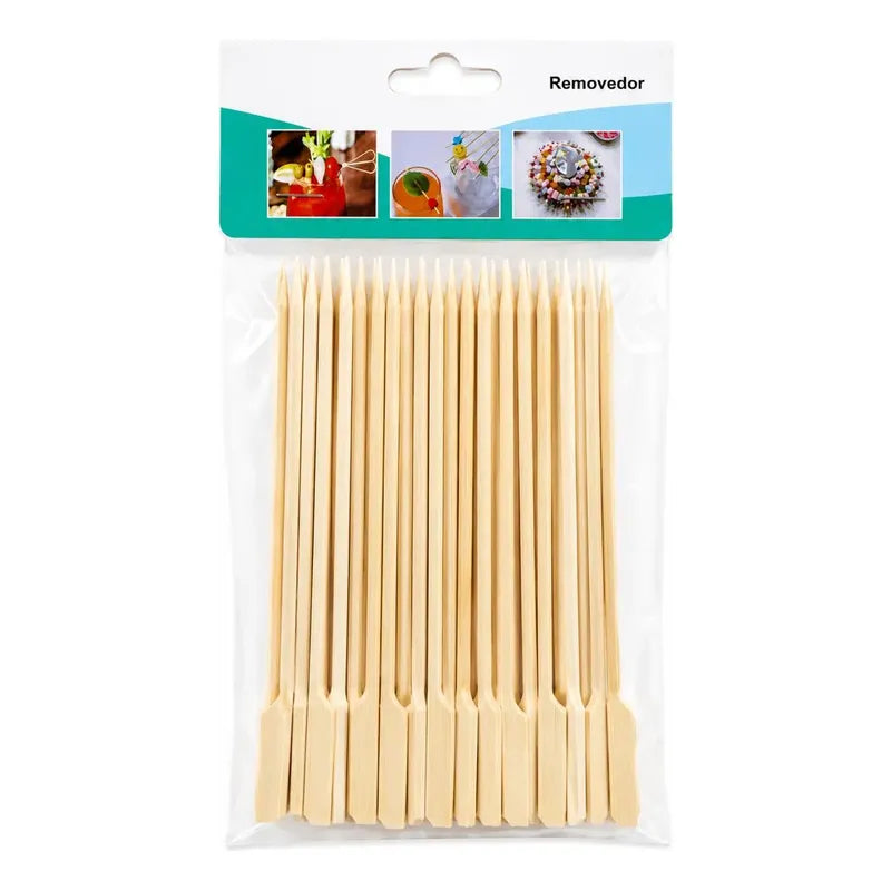 X 50 Brochetas Removedores Para Cóctel Y Picoteo Paleta 18cm Madera