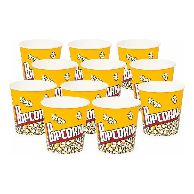 10 Vasos Para Cabritas Popcorn Estilo Cine Fiestas 750ml Amarillo
