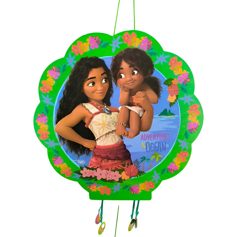 Piñata Cumpleaños Cotillón Moana Verde Moana Grande