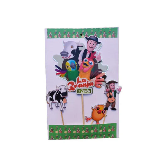 Pack 4 Topper Para Torta De Cumpleaños Granja De Zenon
