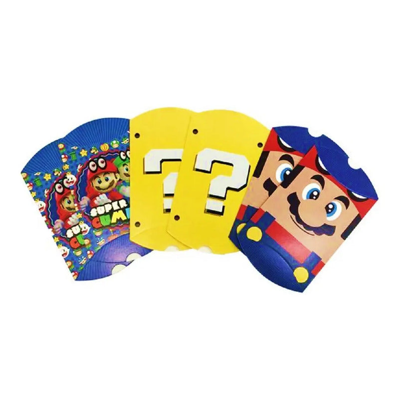 Pack 6 Cajitas Sorpresas Cumpleaños Súper Mario Bross Multicolor