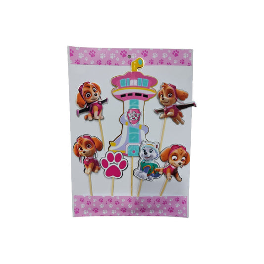 Pack 7 Topper De Torta De Cumpleaños Sky Paw Patrol