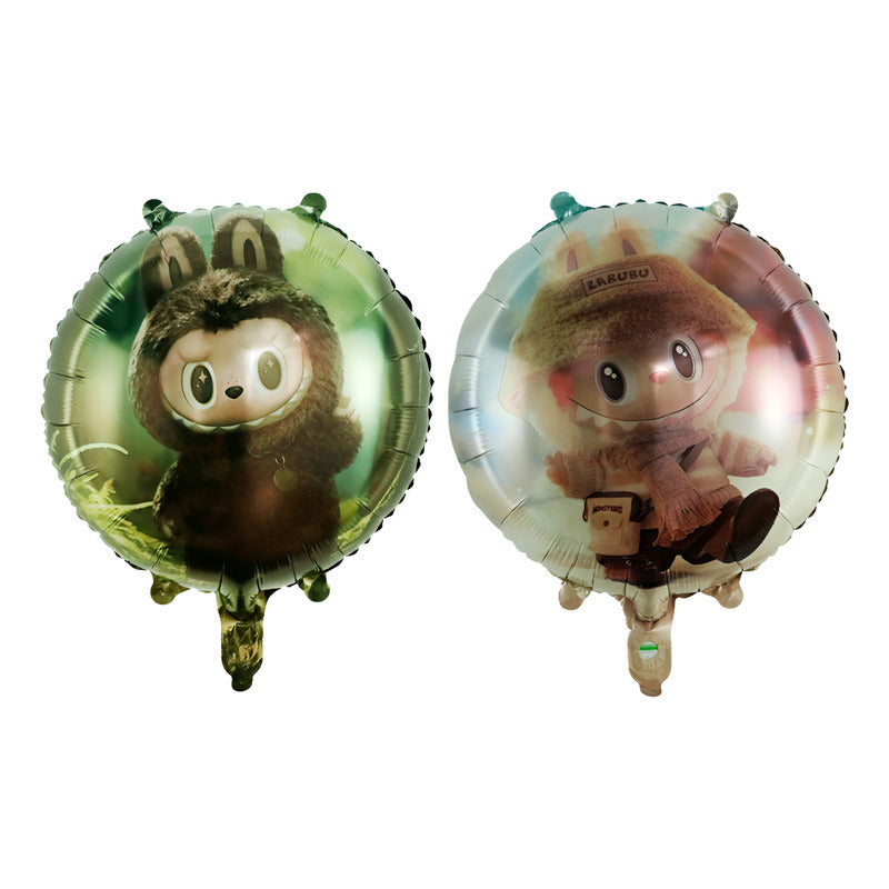 Globo Redondo Labubu 45 Cm Metalizado Marrón Claro