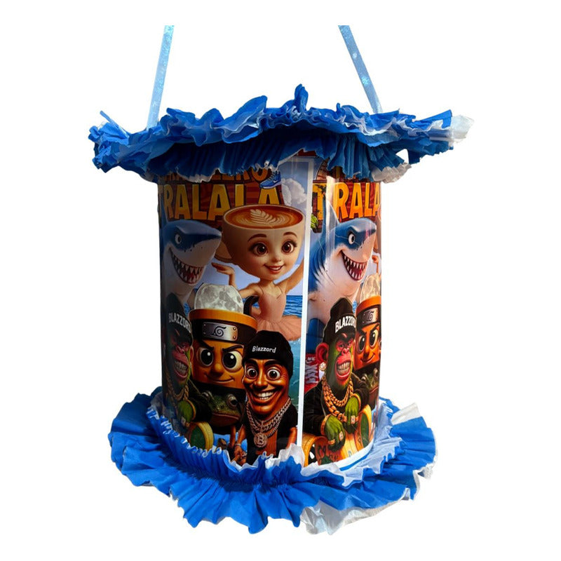 Piñata Cumpleaños Tralalero Tralala Cotillón Azul Tralalero