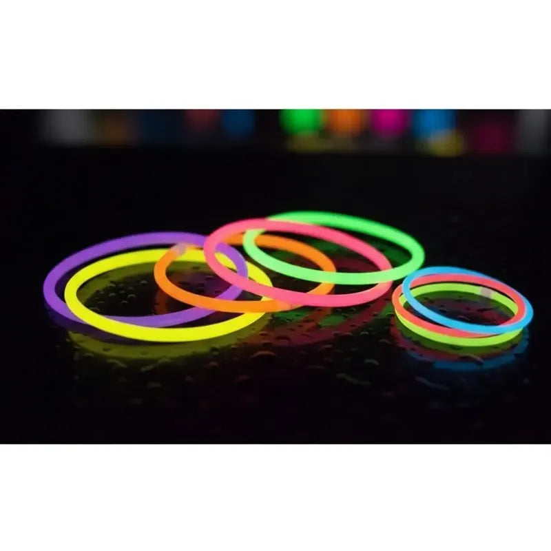 Pack 100 Pulseras Fluor Para Fiestas En Colores Surtidos