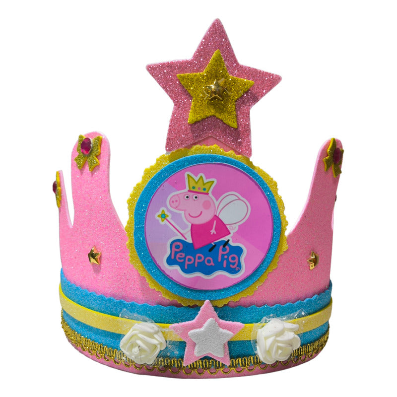 Corona Cumpleaños Festejado Peppa Pig Rosada
