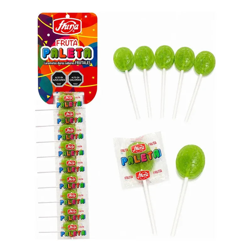 Tira 10 Paletas Caramelo Loly Fruna Sabor Frutal