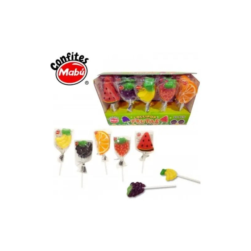 Paletas Frutales Mabu Con Azúcar Pack 20 Unidades