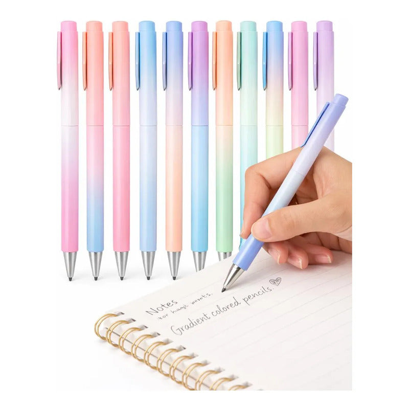 Set 12 Portaminas Lápiz Infinito Colores Pastel Kawaii Surtido