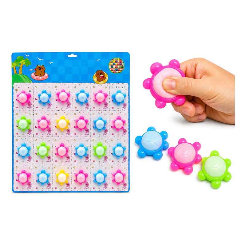 Pack 24 Squishy Tortuga Para Apretar Souvenir Niños Surtido