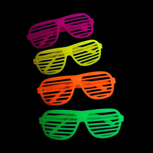 Lentes De Fiesta Rejilla Flúor Colores Surtidos X 5 Unidades Fluor