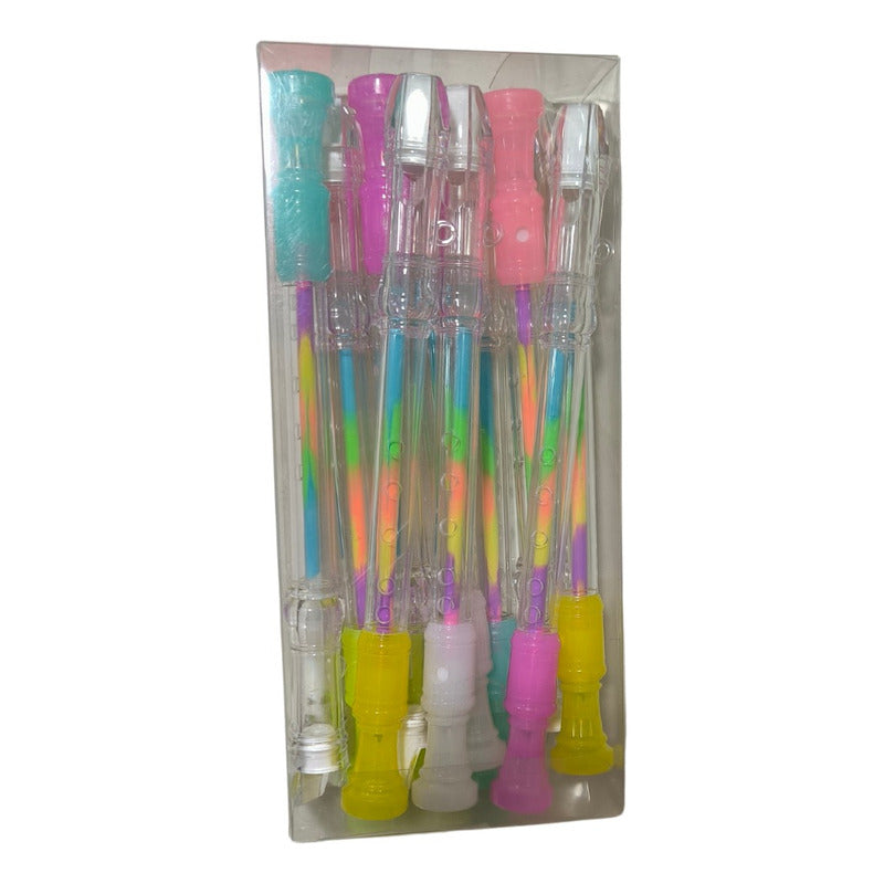 Pack 12 Lápiz Gel Tipo Flauta Con Sonido Sorpresas Niños Surtido