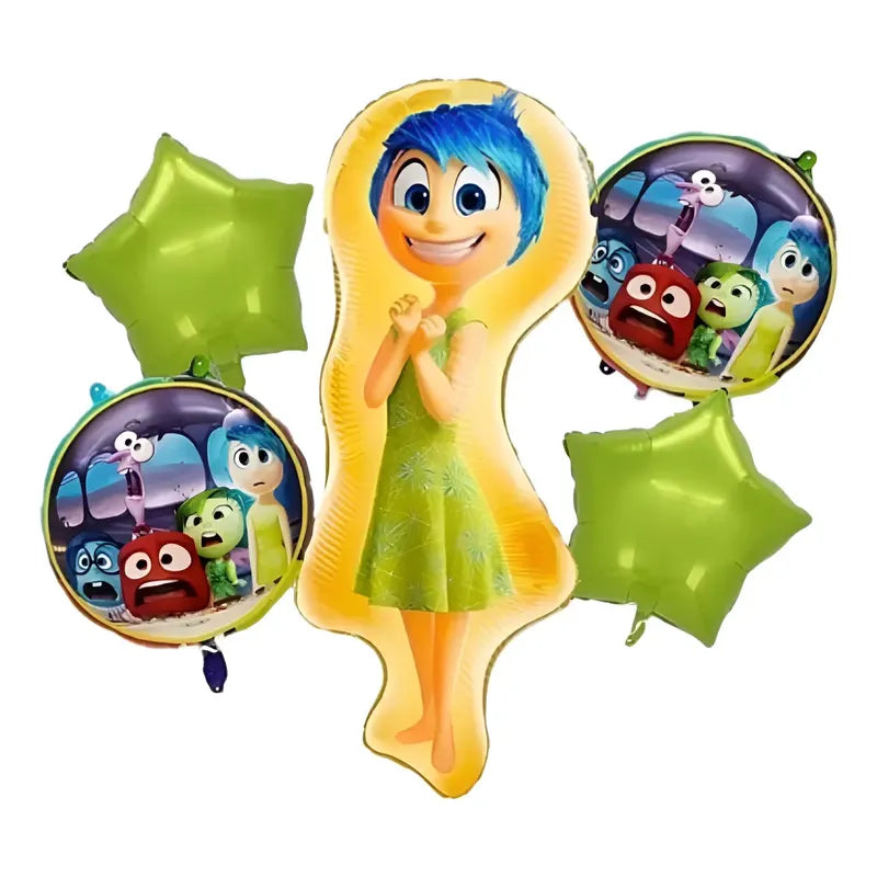 Set De Globos Intensamente Alegría 5 Unidades Amarillo