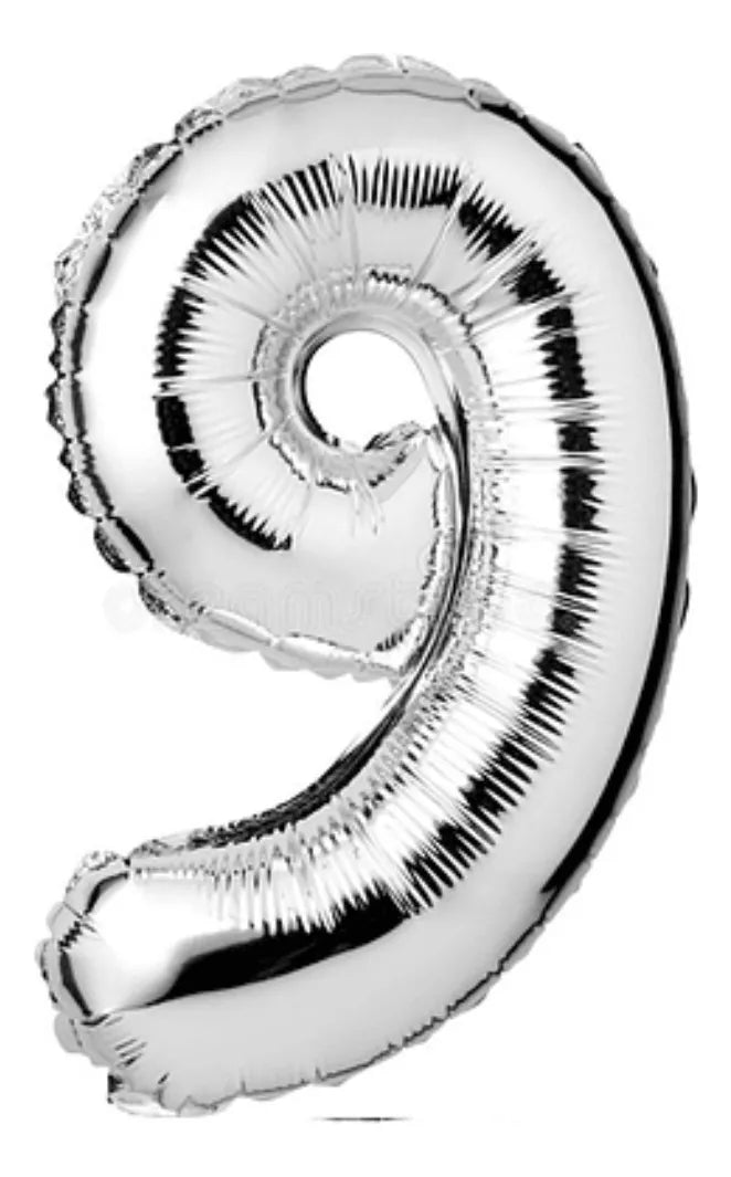 Globo Número Plateado Metalizado 80 Cm