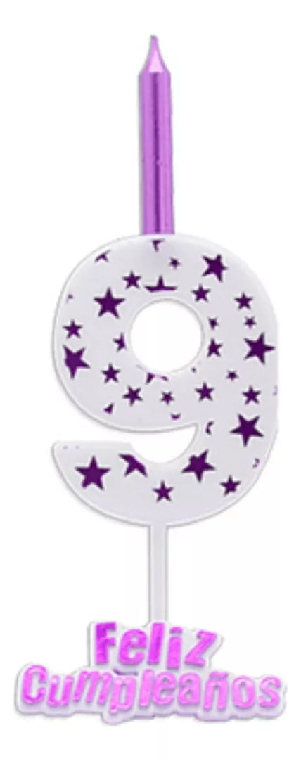 Vela De Cumpleaños De Estrella Rosada 13 Cm